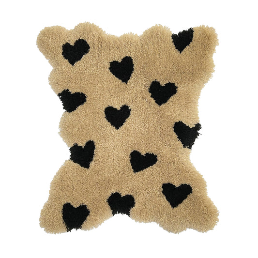 HEART FUR RUG - BEIGE